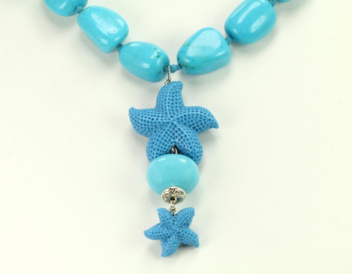 Blue Coral Starfish Necklace