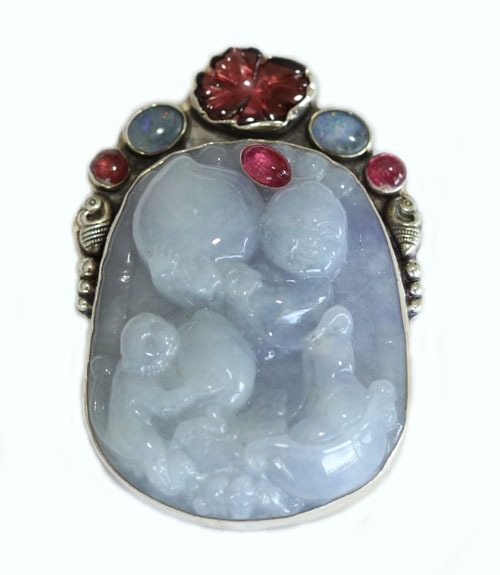Hand Carved Opal Pin-Pendant