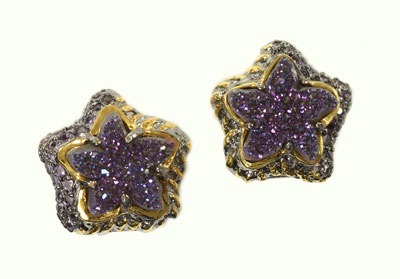 Purple Drusy Starfish Bracelet