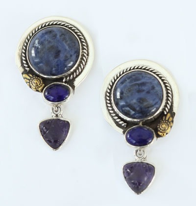 Sodalite & Lapis Post Earrings