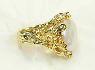 White Fresh Water Pearl Ring with Citrine
