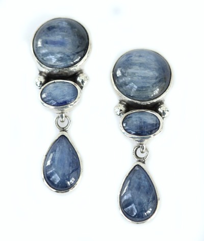 Kyanite Clip Dangle Earrings  