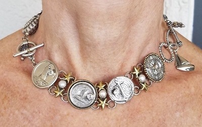 Amy Kahn Russell Sterling Silver Bracelet  8.75" long