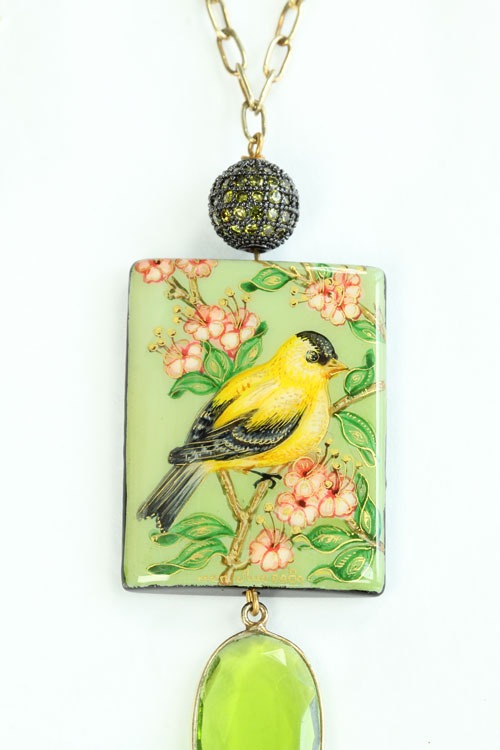 Amy Kahn Russell Goldfinch on Cherry Blossom Branch
