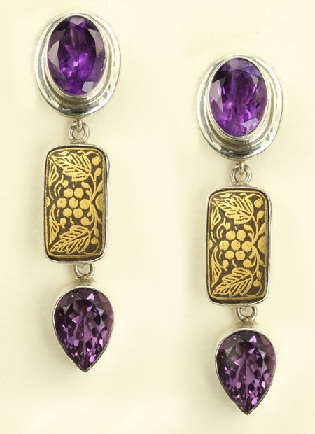 Amy Kahn Russell Hand Painted Snake Charmer with Koftgari & Amethyst
