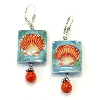 Amy Kahn Russell Coral Scallop Shell Necklace