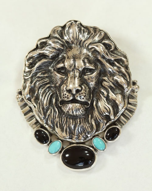 Amy Kahn Russell Sterling Silver Lion Pin-Pendant