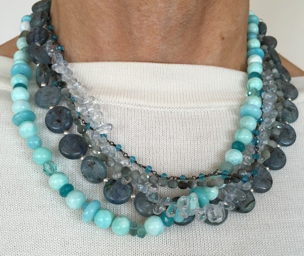 Echo of the Dreamer Kyanite, Amazonite, & Blue Topaz Tourssade