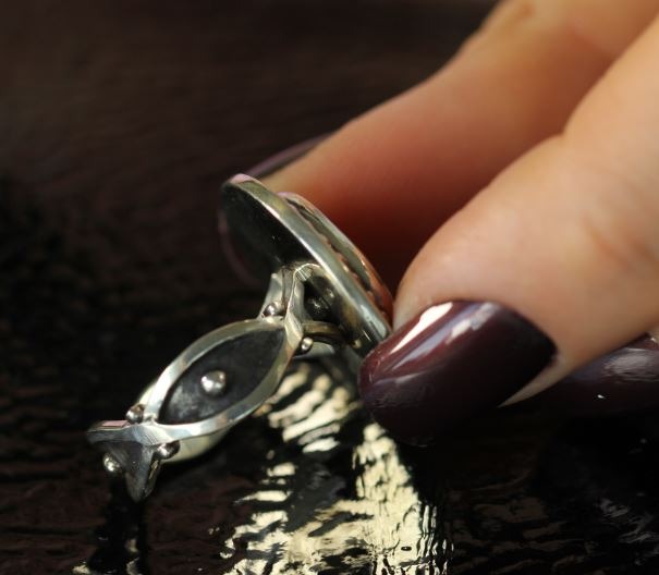 Echo of the Dreamer White Mother of Pearl Swirl Ring