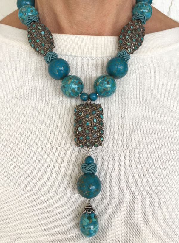Amy Kahn Russell Turquoise Statement Collar