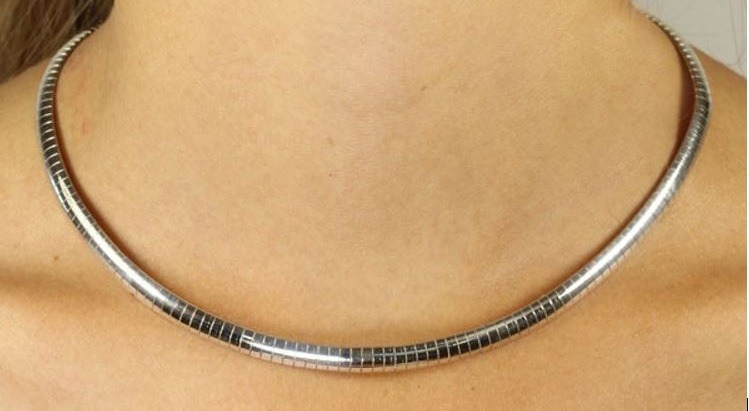 American Desisgner Fine Sterling Silver Omega with Clasp