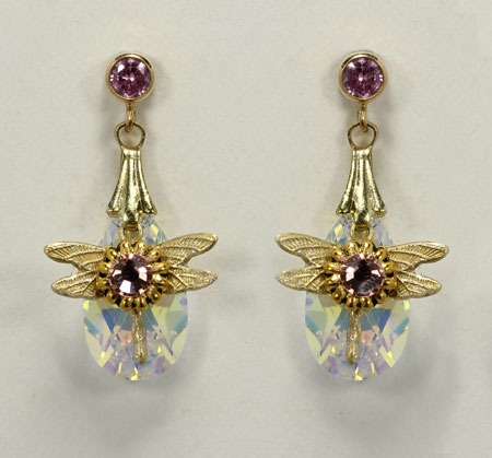 Dragonfly Post Drop Earrings
