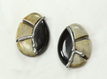 Nature Bijoux Ebony & Palmwood Clip Earrings