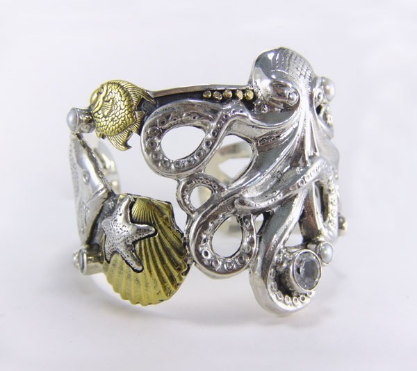 Sterling Silver Octopus Cuff