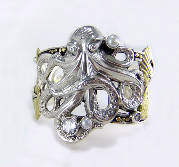 Sterling Silver Octopus Cuff