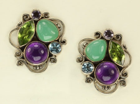 Echo of the Dreamer Mixed Berries Cluster Clip Earrings