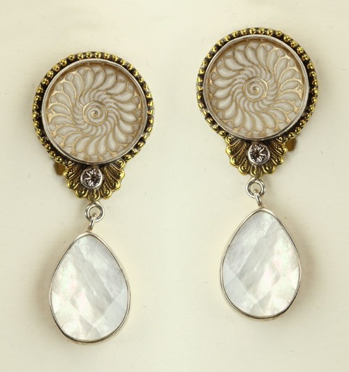 White & Gold Clip Dangles