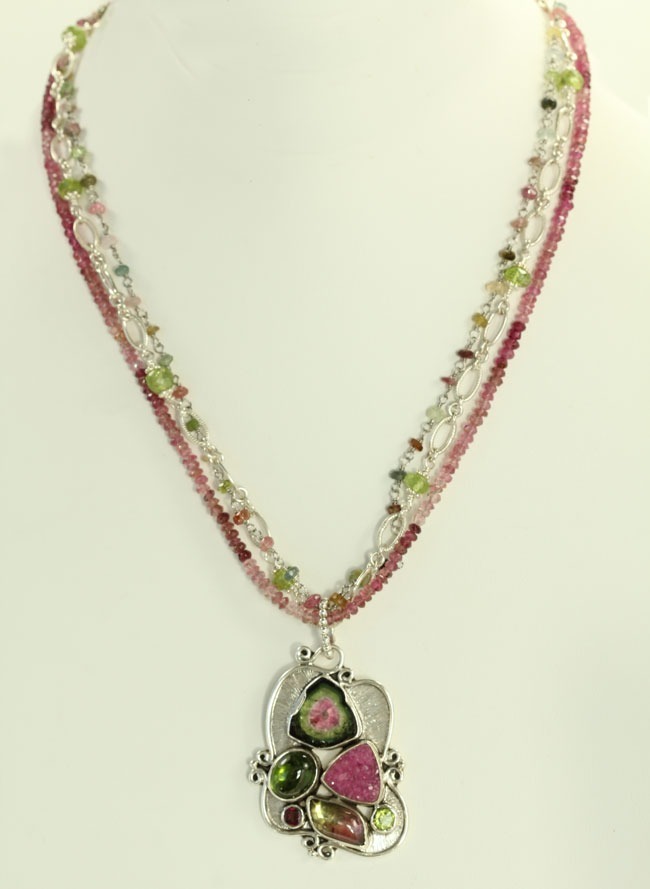 Watermelon Tourmaline Lever Back Dangles
