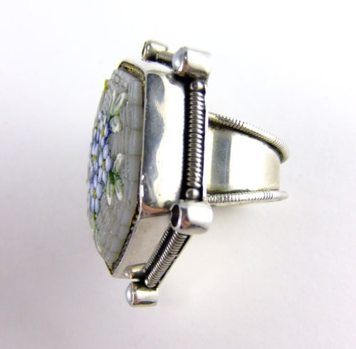 Mars & Valentine Antique Micro-Mosaic Ring--ONE OF A KIND