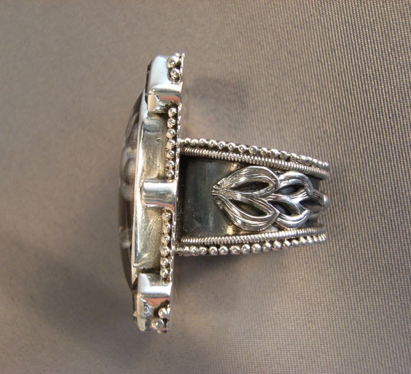 Mars & Valentine Black Dahlia Large Statement Ring--Size 8.75