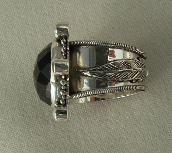 Mars & Valentine Faceted Black Onyx Ring