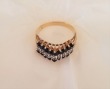 Sapphire & Diamond Ring in 14k Gold      Size 5.5