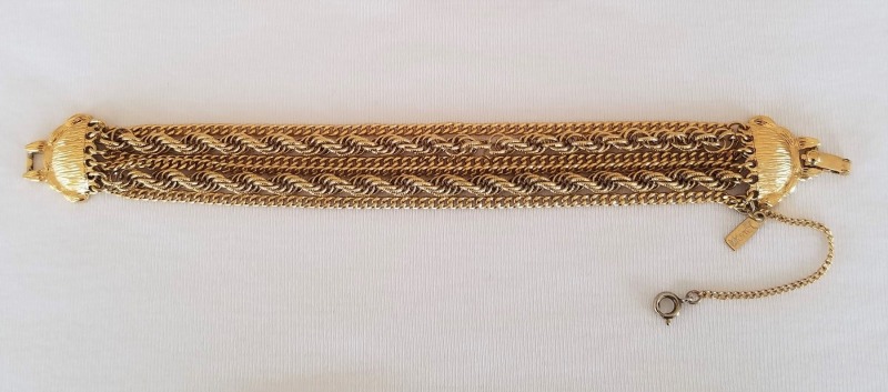 Vintage Monet Multistrand Goldtone Bracelet  