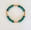 Vintage 14k Gold & Malachite Hinged Bracelet