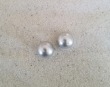 10 mm Silver Mabe Pearl Post Earrings
