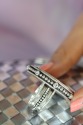 Mars & Valentine Antique Red Star Poker Chip Ring