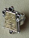 Mars and Valentine Pagoda  Ring with Gemstones; ORIGINALLY $225.00
