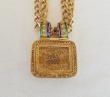 Hand Made Gold Vermeil Filigree Pendant with Large Emerald-Cut Peridot   