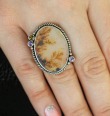 Echo of the Dreamer Dendritic Agate Ring with Gemstones