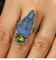 Echo of the Dreamer Hand Carved Opal & Peridot Quan Yin Statement Ring