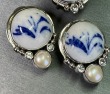 Echo of the Dreamer Vintage Porcelain Clip Earrings