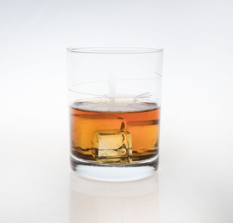 Etched Fly Fishing 13 oz. Double Old Fashioned