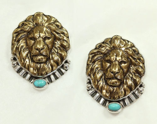 Amy Kahn Russell Lion's Head Earrings