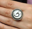 Echo of the Dreamer White Mother of Pearl Swirl Ring