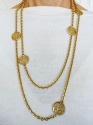 Vintage Gold Tone Necklace with Medallions