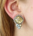 Echo of the Dreamer Rutilated Quartz Pearl Cluster Ring