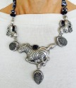 Amy Kahn Russell Black & Silver Safari Necklace