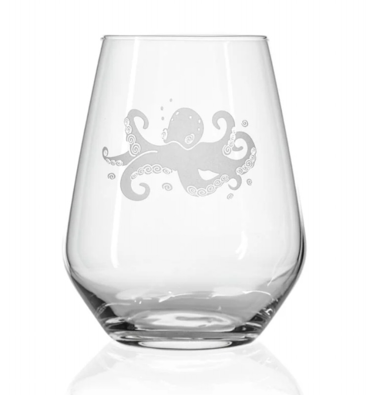 Octopus 18 oz Stemless Wine Glass