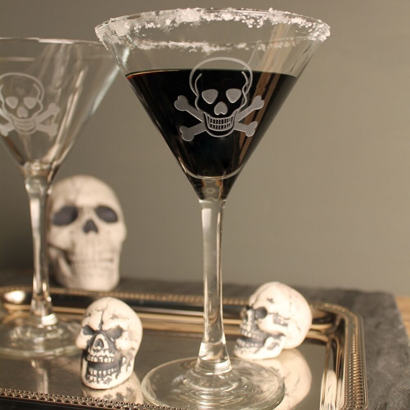 Rolf Skull & Cross Bones 10 oz. Martini Glass