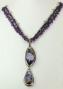 ECHO OF THE DREAMER Agate Drusy, Boulder Opal, & Amethyst Pendant Necklace--ORIGINALLY $725.00--NOW 25% OFF