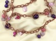 Amethyst & Agate Long Necklace on Cord  