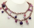 Amethyst & Agate Long Necklace on Cord  