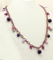 Amethyst & Agate Long Necklace on Cord  