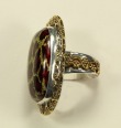 Enameled Agate Ring