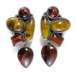 Amy Kahn Russell Tiger Eye Cluster Clip Earrings