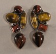 Amy Kahn Russell Tiger Eye Cluster Clip Earrings